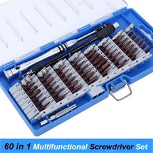 60 in 1 Precision Screwdriver Tool Kit Magnetic Screwdriver Set for Cell Phone Tablet Compact Repair Maintenance With Case AU22