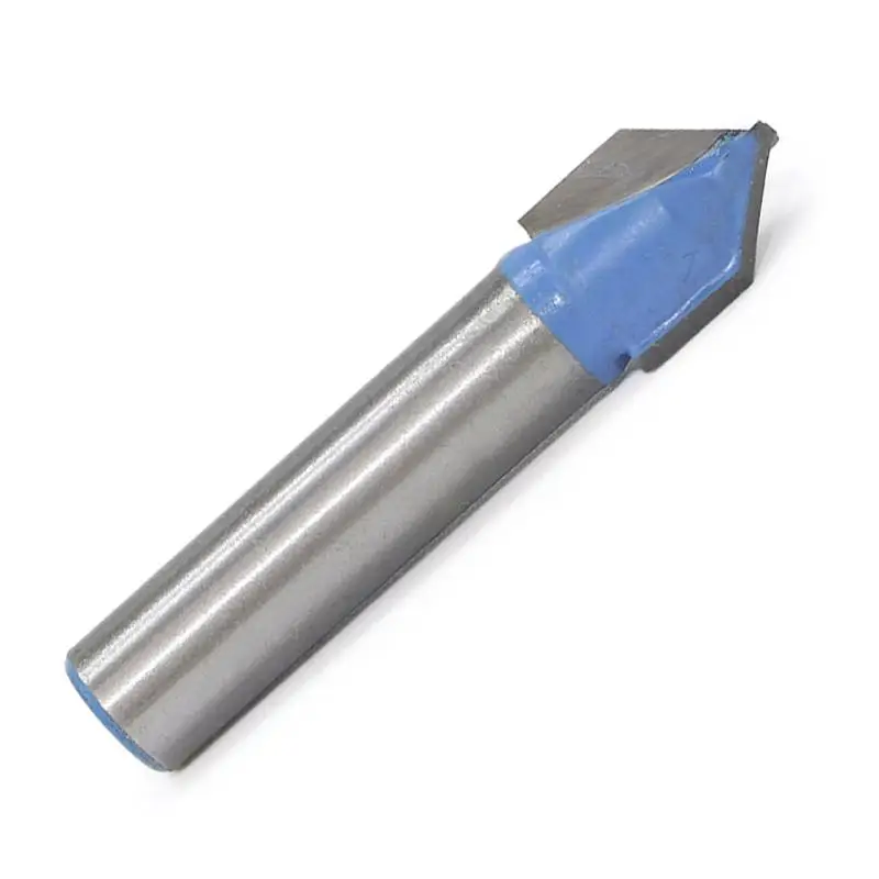 

8mm Shank 90-Degree V-Shaped Cutter Router Bit Flutes Straight Slot End Mill CNC Two Dimension Cutting Tools Router Bit