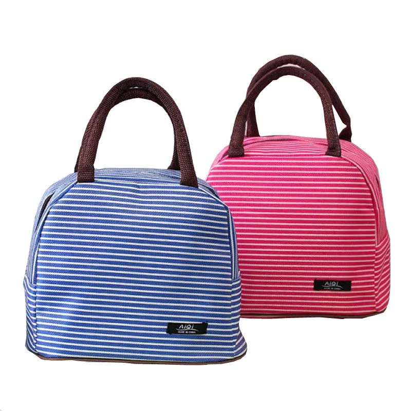 

High Quality Lines Mummy Insulation Tote Bags Fashion Striped Woman Handbags Diapers Bags Best Gifts for Mother and Baby