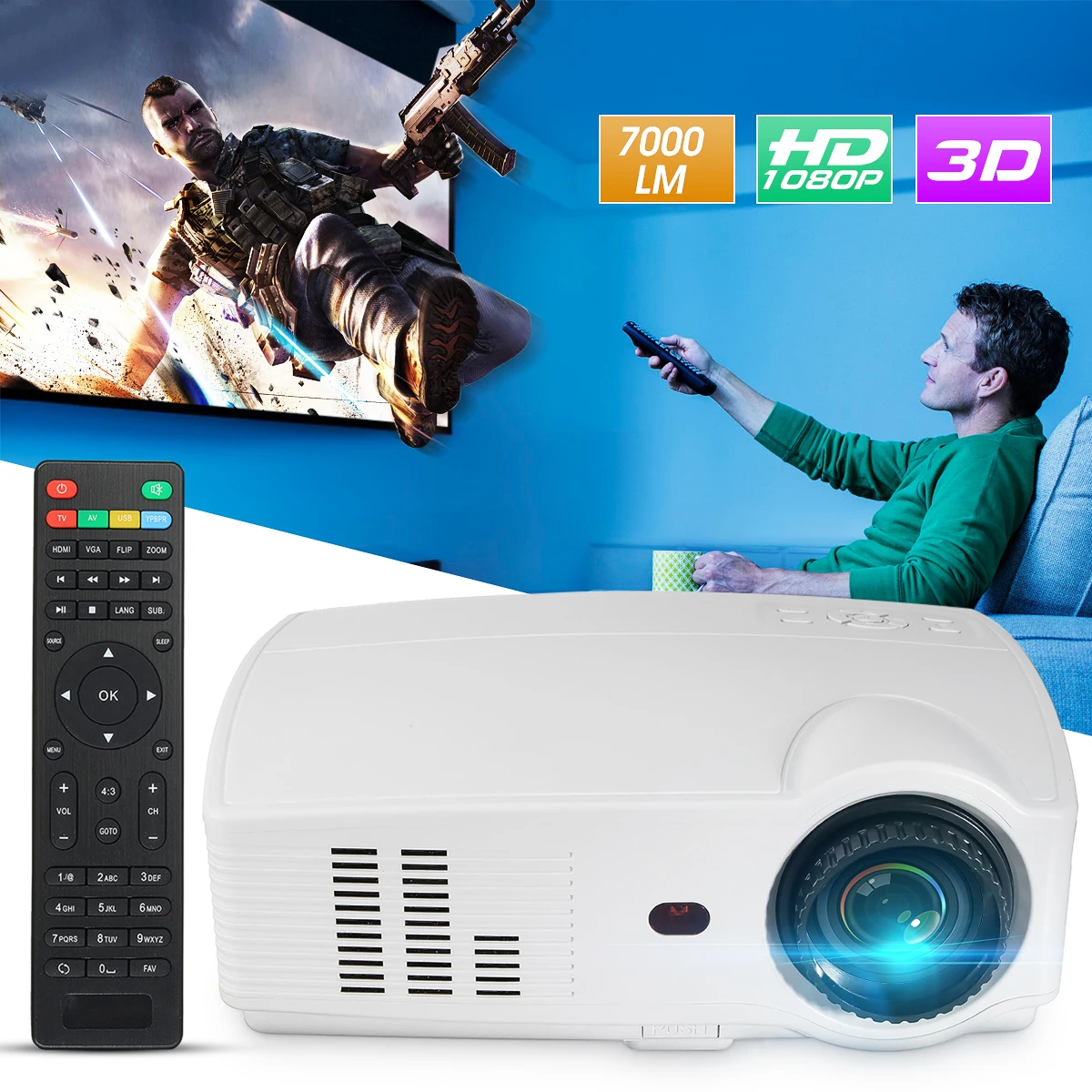 SV-328 330 Lumens LCD Technology Smart Projector For High-definition Home Theater Small Office AV VGA cable SV-328 330 Lumens LCD Technology Smart Projector For High-definition Home Theater Small Office AV VGA cable