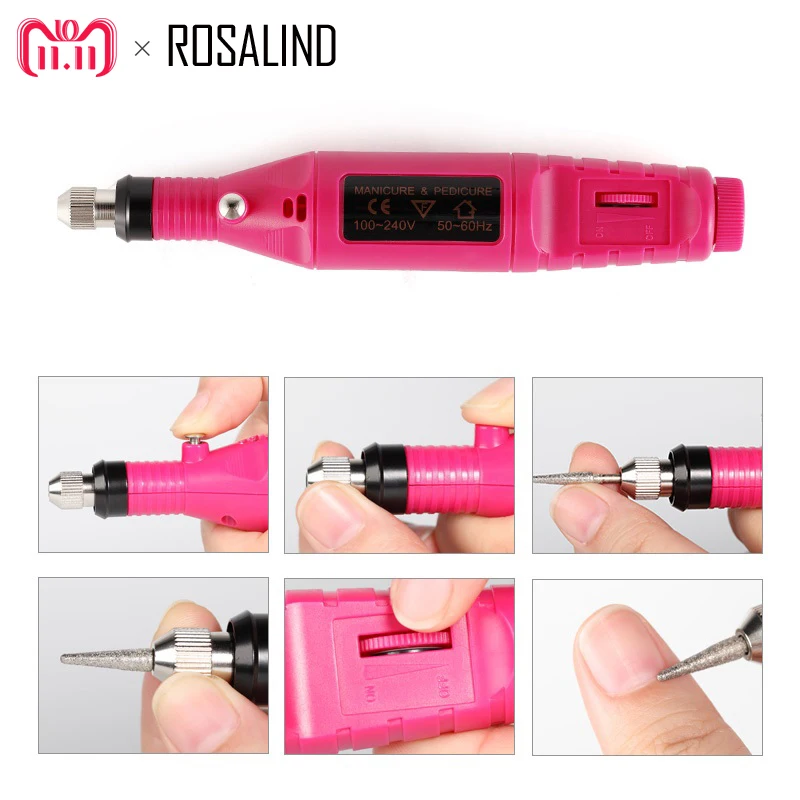 

ROSALIND 1Set Electric Manicure Drill Set For Machine Electric Nail Art Pen Pedicure Nail Art tools for manicure