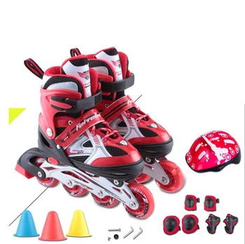 

High Quality ChildrenInline Skate Roller Skating Shoes Adjustable Flashing Wheels Patines Inline SkateRoller Skating Shoes