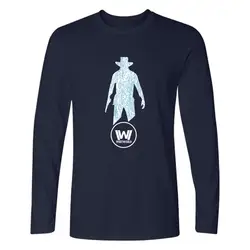 ТВ серии westworld pringting хлопок с длинным рукавом Футболки и плюс Размеры Лидер продаж западе мире пуловер Длинный Футболка Для мужчин одежда