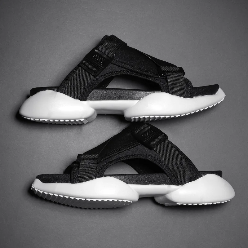 

men's Basic slippers trend Joker Korean version personality fashion beach shoe soft bottom outside mens sandals summer Yasilaiya