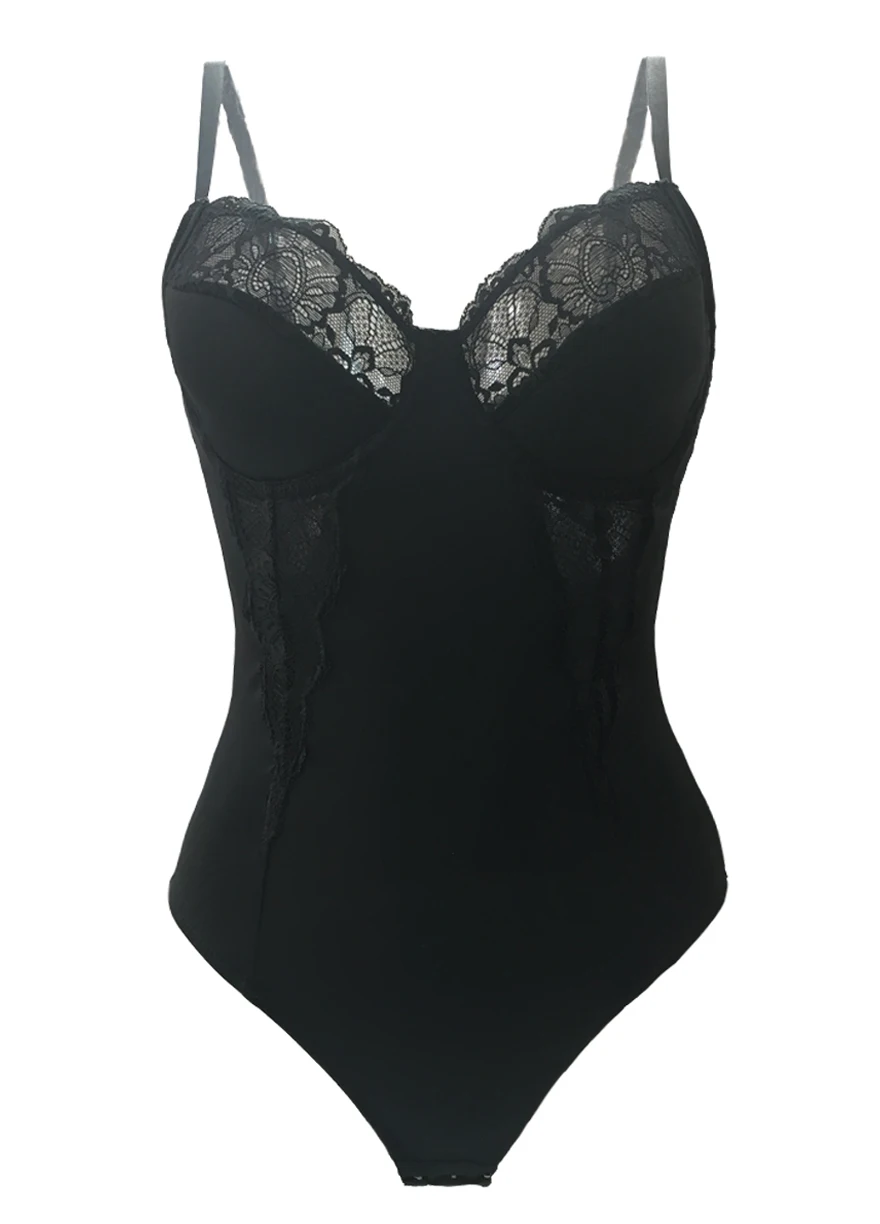 Black-Lace-Molded-Cup-Slimming-Bodysuit-Body-Shaper