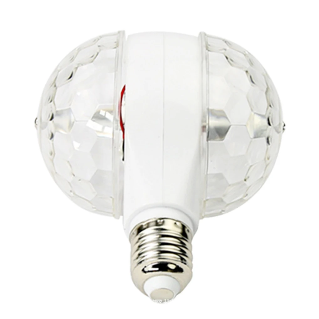 

E27 6W Crystal RGB Double Headed LED Rotating Colorful Lamp KTV Disco Bar DJ Light LED Stage Lighting Effect 116*124mm