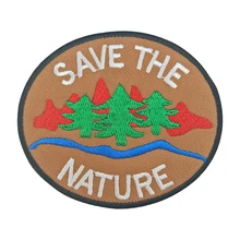 Сохранить природу мини логотип жилет вышитый железо на передней Байкерской Заказная заплата саржевая Ткань DIY железные нашивки для одежды