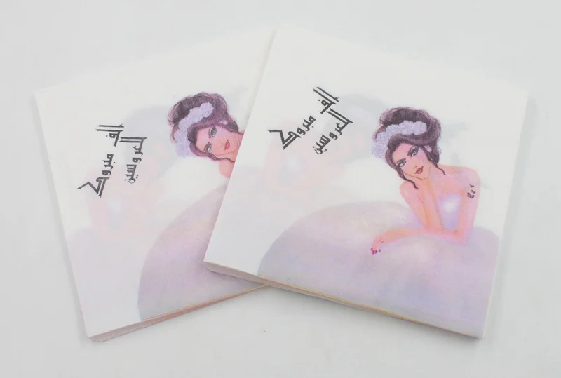 [Rainloong] оплетка салфетки для свадеб декоративные салфетки из шелковистой бумаги украшения 33 см* 33 см 20 шт./упак./лот - Цвет: arabic letter