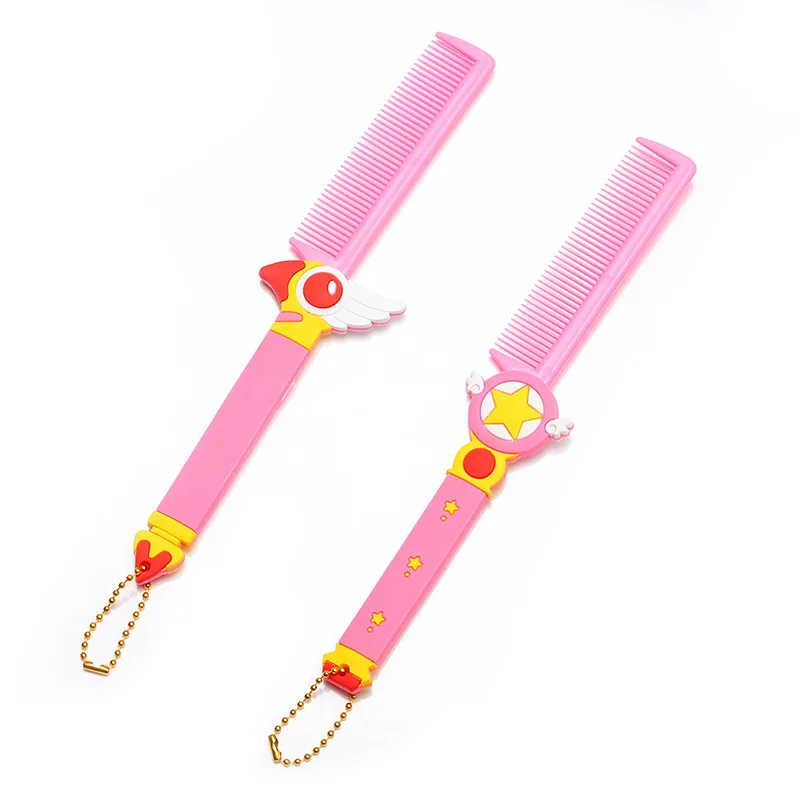 

Cartoon Magic Card Girl Sakura Bird Head Stick Comb Silicone Portable Comb COS Variety Sakura Anime