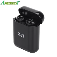 AMTERBEST X3T Bluetooth наушники беспроводные мини гарнитуры с микрофоном для спорта зарядная коробка для IOS Android телефонов