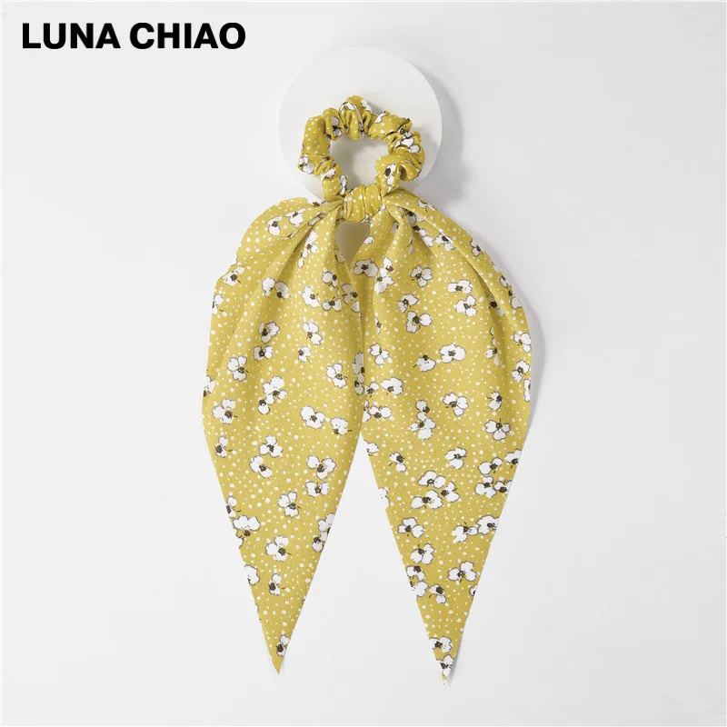 LUNA CHIAO Fashion Women Hair Accessories Hair Tie Ponytail Holder Fabric Hair Scarf Scrunchies - Цвет: 16