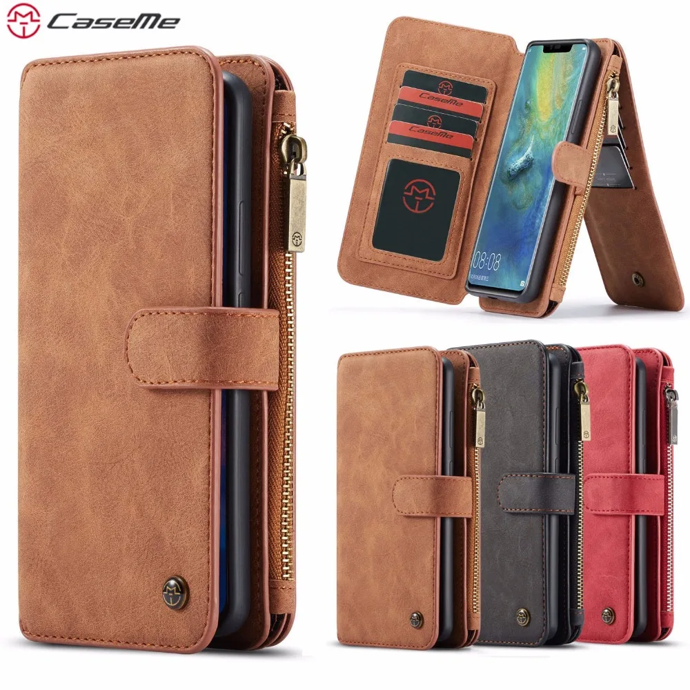 Huawei Mate 20 Case Mate 20 Pro Case CaseMe Genuine Leather Zipper Multifunction Wallet 2 In1 Huawei Mate 20 Case Mate 20 Pro Case CaseMe Genuine Leather Zipper Multifunction Wallet 2 In1