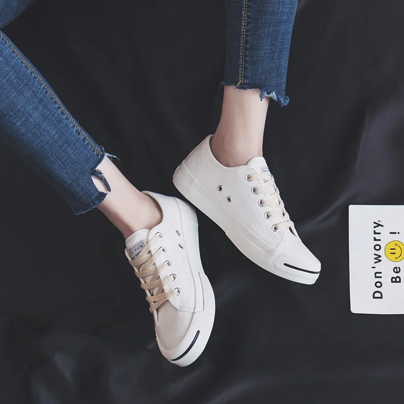 

PDMOSY Fashion Sneakers Ladies Lace-up Casual Shoes Breathable Walking Canvas Shoes Women Vulcanized Shoes zapatillas mujer