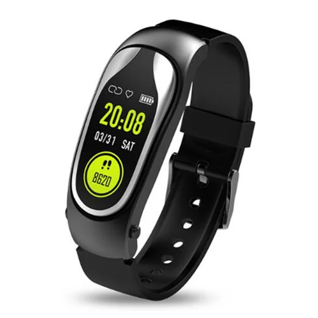 Silver Tinymons KR04 Smart Talk Band Bluetooth гарнитура браслет сердечного ритма в режиме реального IP67 Водонепроницаемый Фитнес трекер Смарт-браслет - Цвет: Silver
