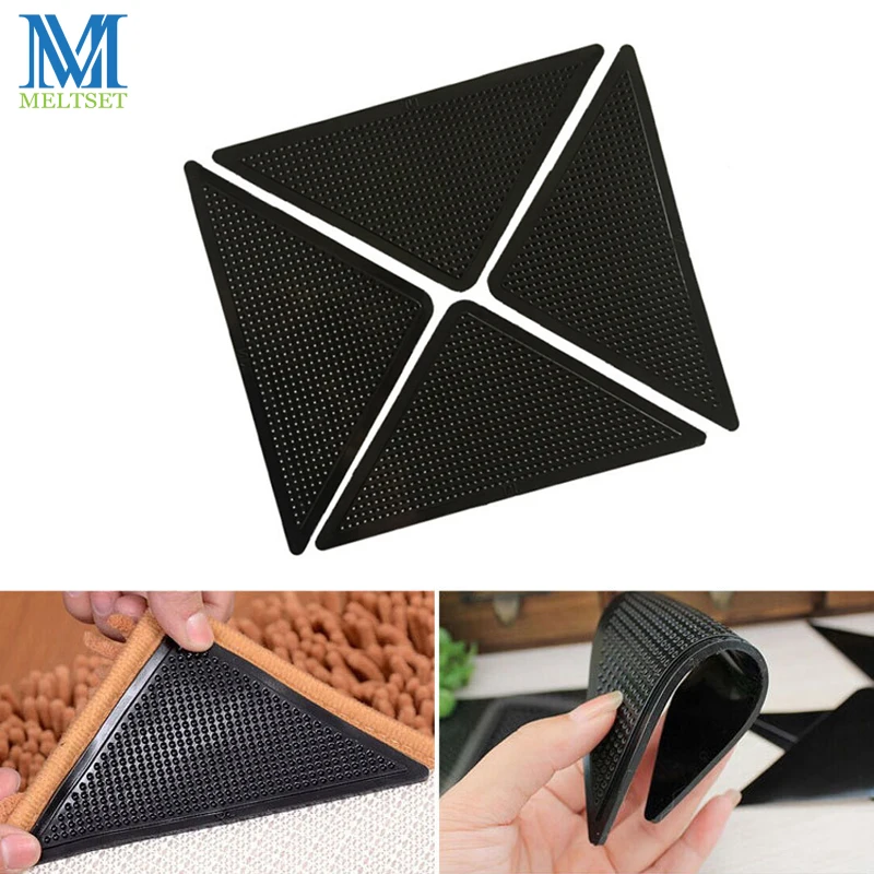 

4pcs/lot Reusable Rug Carpet Mat Grippers Non Slip Washable Silicone Grip For Home Bath Living Room Carpets Accessories