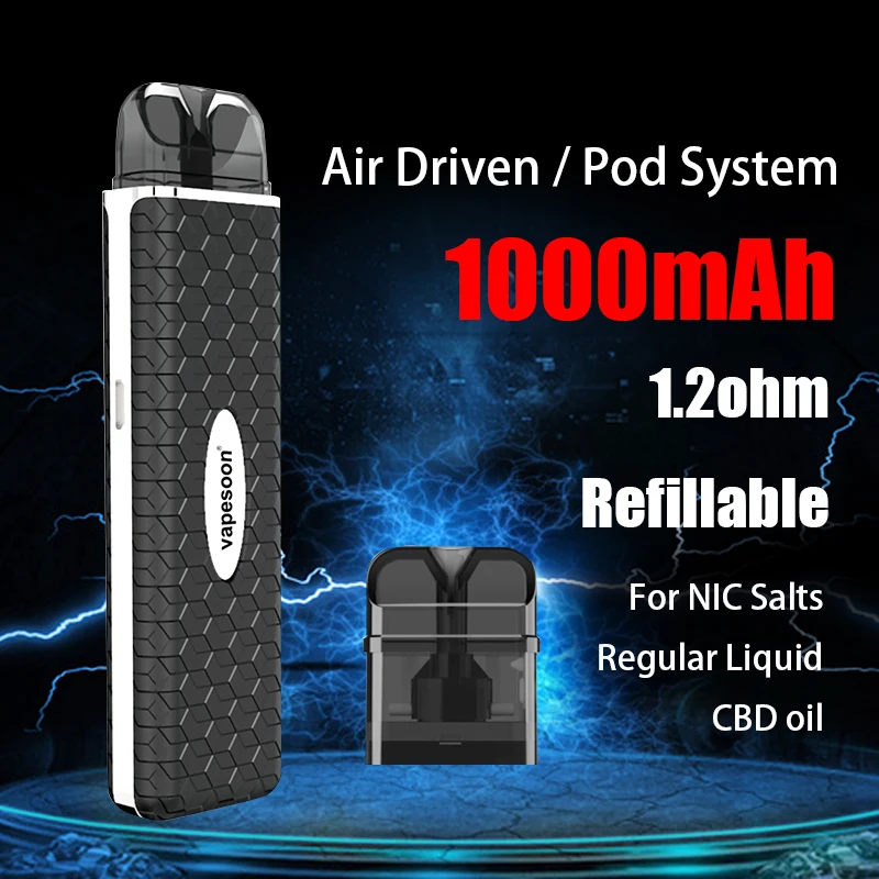 

New Original Vapesoon pod vape kit VSA vape pen kit with 1000mAh built-in battery 2ml capacity air driven 1.2ohm pod system kit