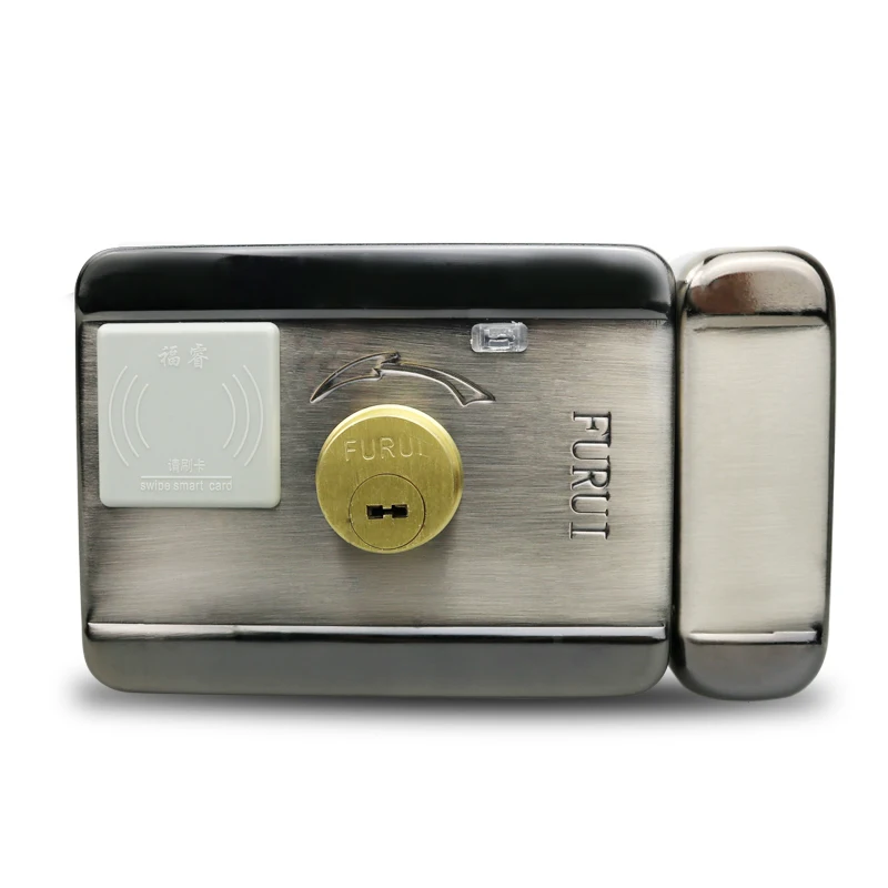 

HIGH QUALITY DC12V RFID Electronic integrated reader LOCK WITH SIREN AND 30 PCS KEYFOBS USDED IN DOOR ACCESS CONTROL SYSTEM