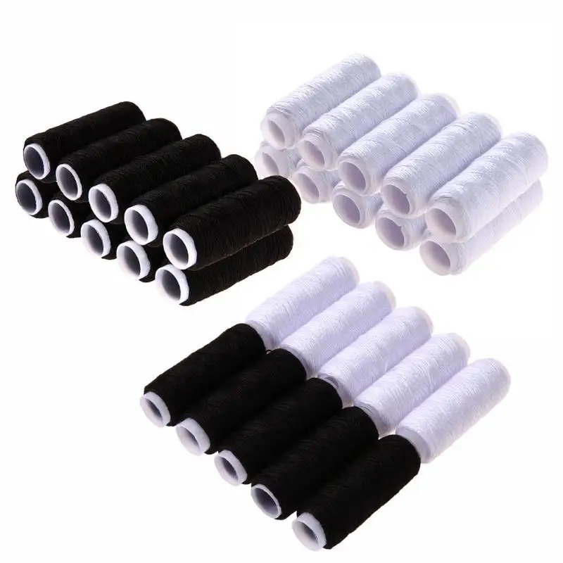 

10rolls/set Sewing Threads polyster thread Hand Quilting Embroidery Sewing Thread For Home DIY Black/White