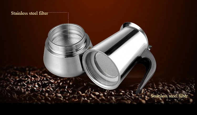 DG10 Moka Кофе горшок мокко эспрессо латте плите фильтр Кофе горшки 100 мл 200 мл 300 мл 400 мл кофеварка инструменты
