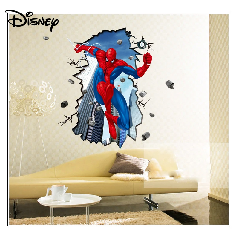 Disney Человек-паук стикер гостиная диван Спальня украшение стены наклейка для детской комнаты задний план украшение стикер
