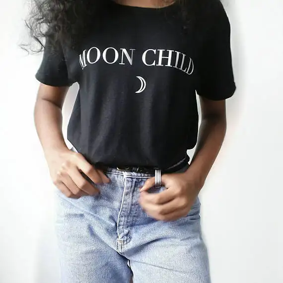 OKOUFEN MOON/детская футболка; модные хипстерские крутые футболки Tumblr; женская летняя одежда из хлопка высокого качества с графикой; рубашки в стиле хип-хоп