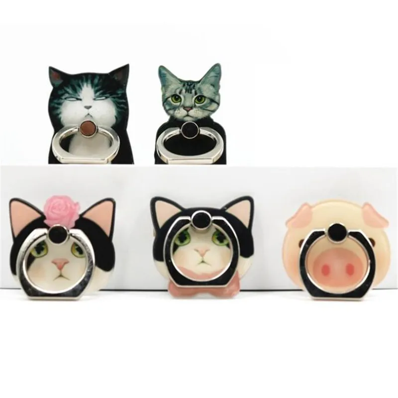 

Mount Cat Pig Mobile Phone Holder Stand 360 Degree Mobile Phone Holder Stand grip ring for phone support Desk Cell Phone#