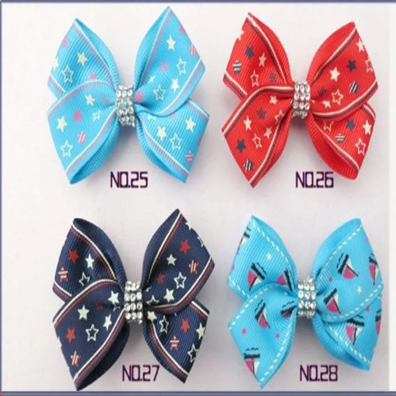 500 BLESSING Good Girl 2.75" Angel Hair Bow Clip National Flag