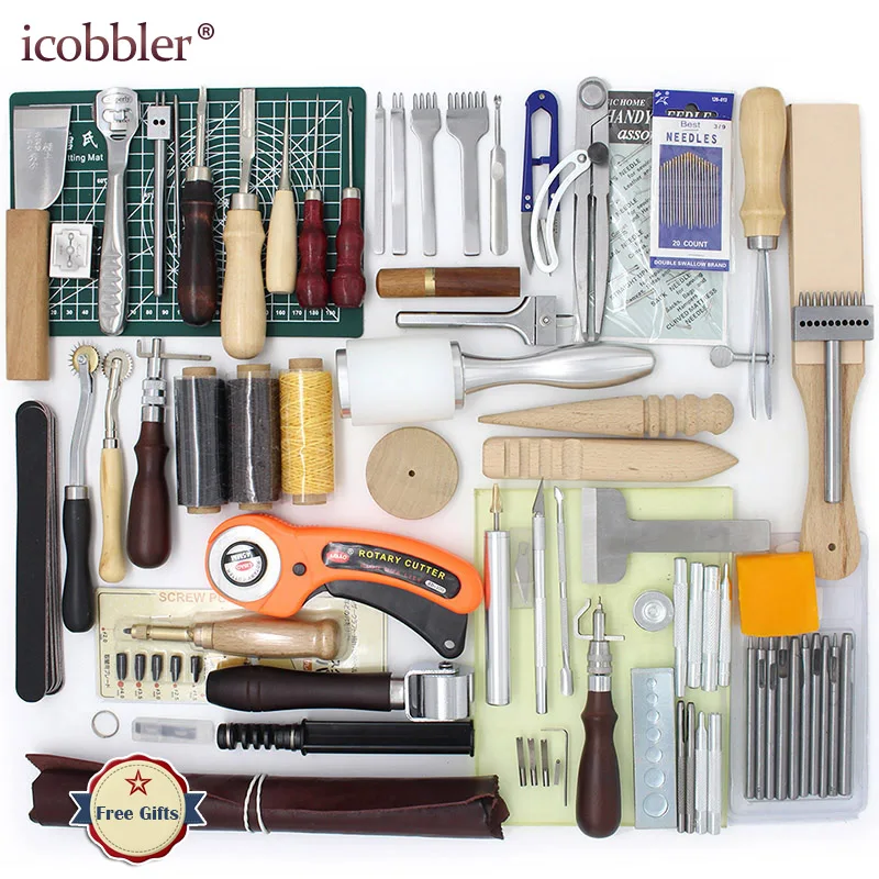 

High Quality Tools for Leather Craft Sewing DIY Hand Stitching with Groover Awl Edge Creaser Mat Tools for Leather Working New
