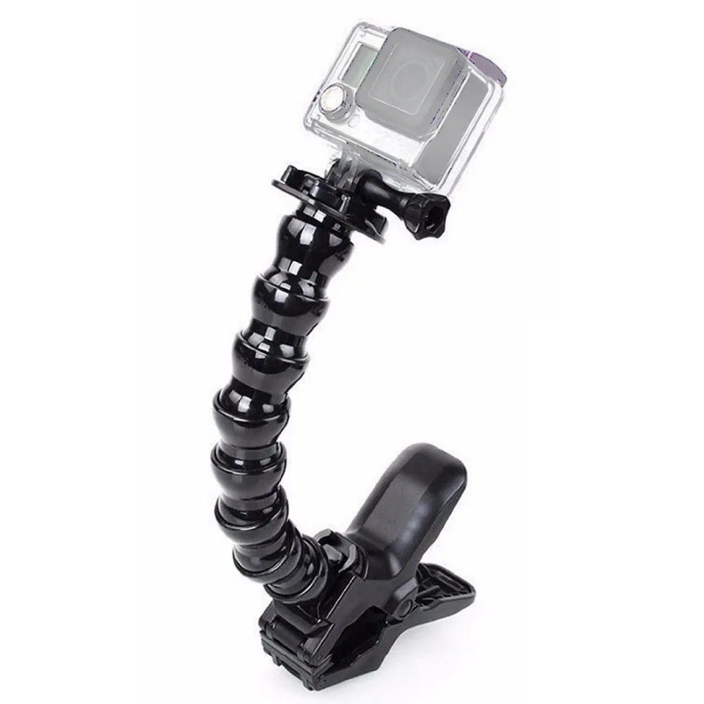 Jaws Flex Clamp Mount + 8 суставов Регулируемая гусиная шея для Gopro Hero 4 3 аксессуары камеры |