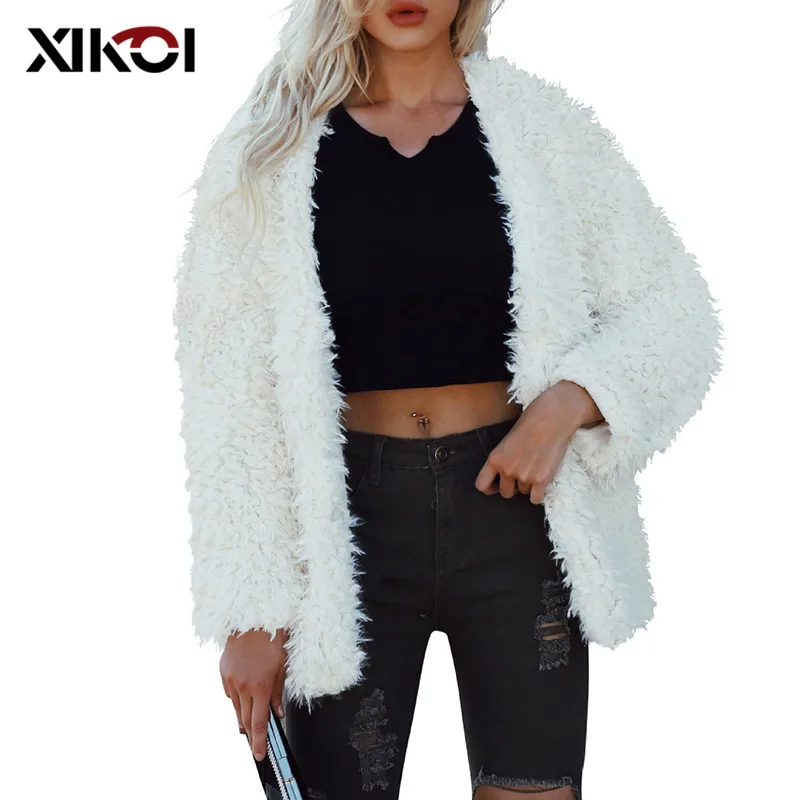 XIKOI повседневное меховое пальто из искусственного меха Женское пальто из искусственного меха женское короткое пальто зимняя одежда цветное меховое уличное пальто