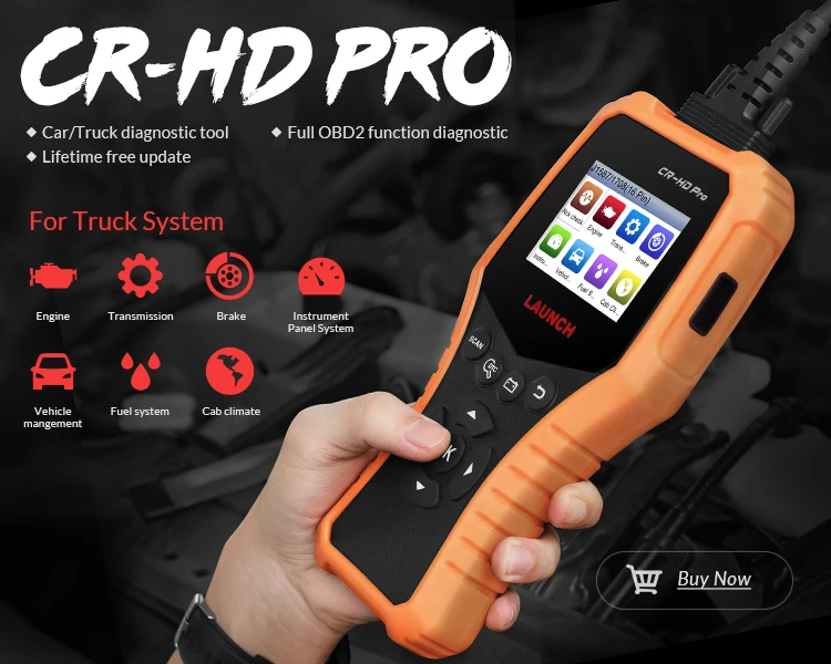 Диагностика автомобиля LAUNCH CR HD Pro OBD2 HOBD считыватель кодов OBDII EOBD X431 Φ 12 В/24 В