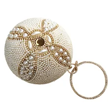 2017 runde Perle Abend Handtaschen Berühmten Designer Luxus Damen Mini Diamant Hochzeit Kupplung Geldbörse Gold Schwarz Silber XA84H