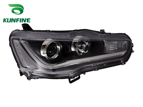 

Pair of Car Headlight Assembly For MITSUBISHI LANCER2010 Tuning Lamp with Angel eyes Bi-xenon Project Lens Daytime Running light