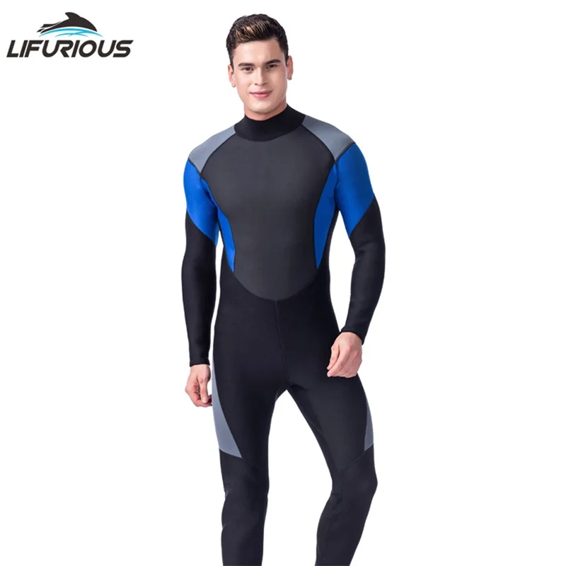 LIFURIOUS Men Wetsuits Patchwork Diving Suit Swim Neoprene Wetsuit Men