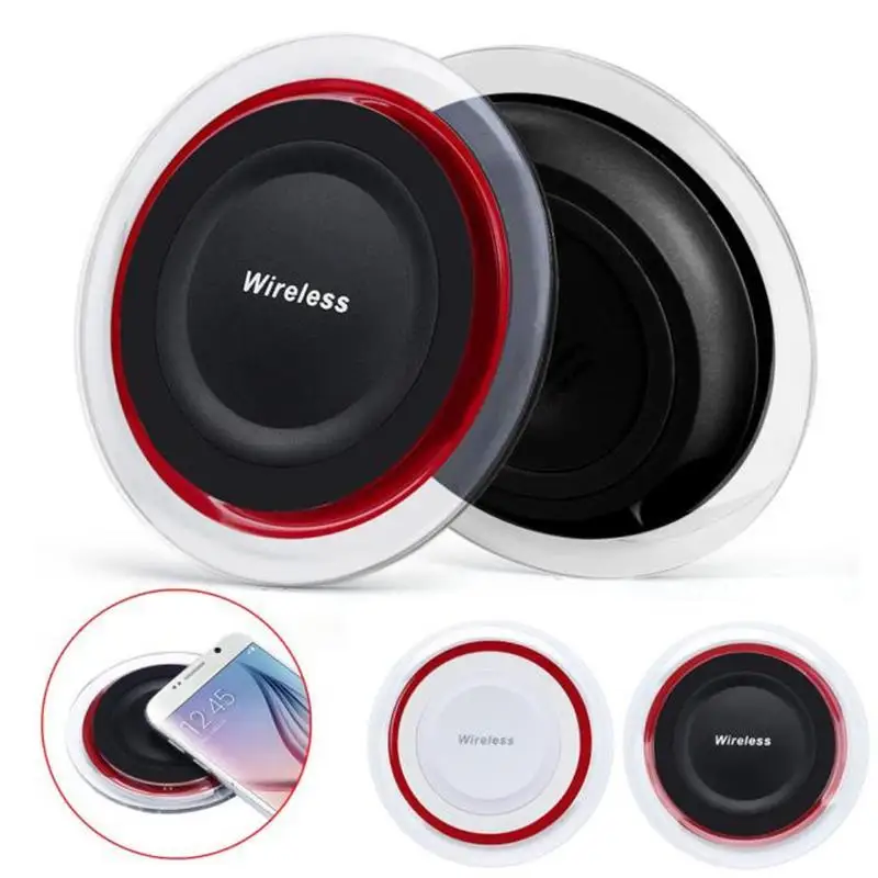 Sannysis 2016 Black White Pad Wireless Charging For Samsung Galaxy S7 / S7 Edge Smartphone qi charger Round USB Carregador 7