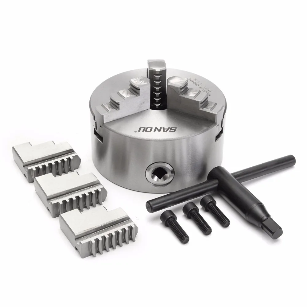 SANOU-K11-125-3-Jaw-Lathe-Chuck-125mm-Self-Centering-Hardened-Reversible-Tool-for-Drilling-Milling2
