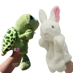 1 пара Плюшевые куклы животных заяц и Черепаха Кролик Детский сад история роль Для мальчиков и девочек младенческой мягкая игрушка