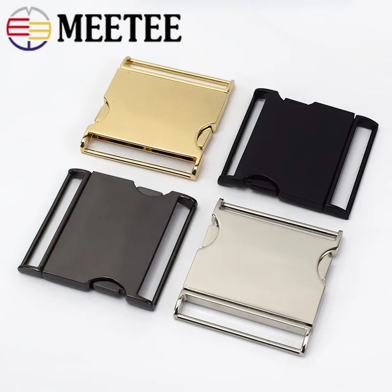 Meetee 1pc/4pcs ID25-50mm Alloy Release Buckle Outdoor Tactics Belt Strap Webbing Adjustment Buckle DIY Clothing Accessory YK032