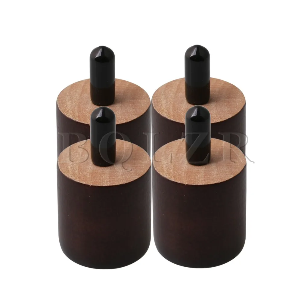 BQLZR 38mm Height 35mm Dia Round Brown Wooden Furniture