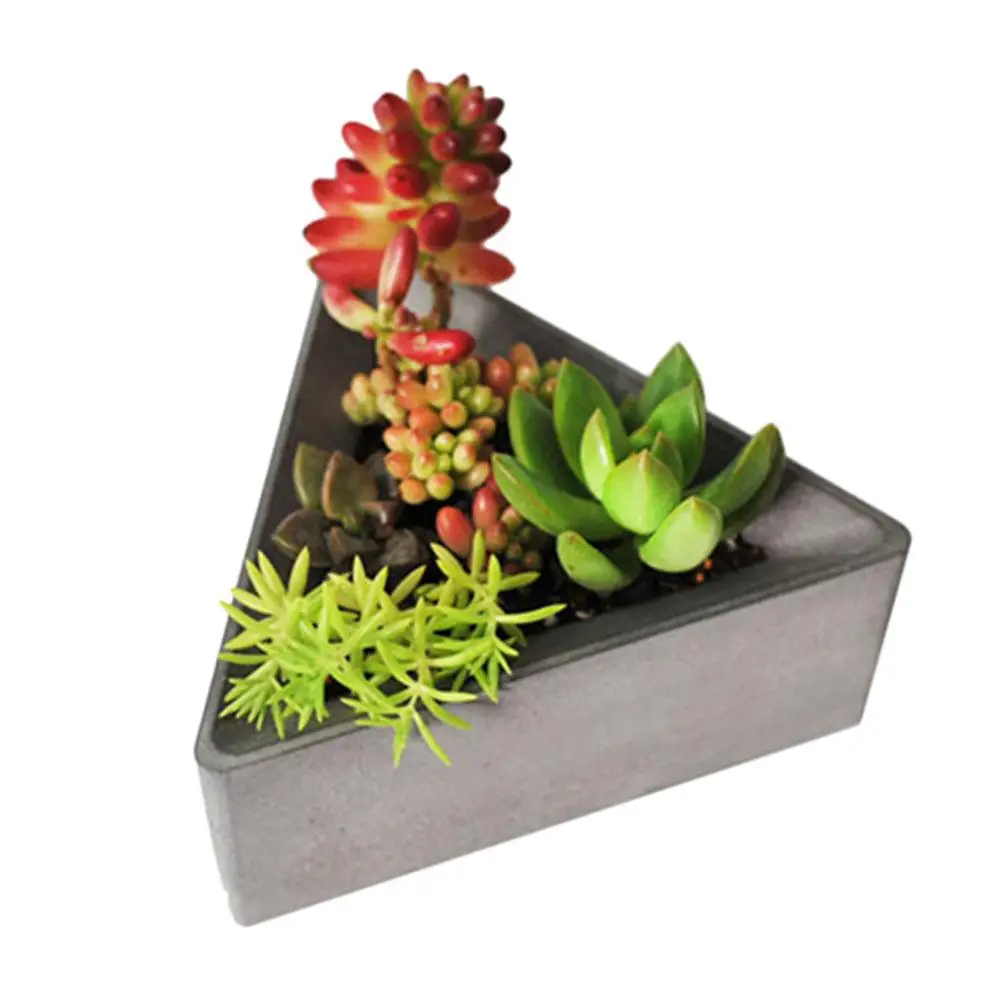 Triangle Silicone Molds Concrete Molds Flower Multi-Meat Cement 3D Potting Succulents Plants Cement Planter Mold Home Decorate