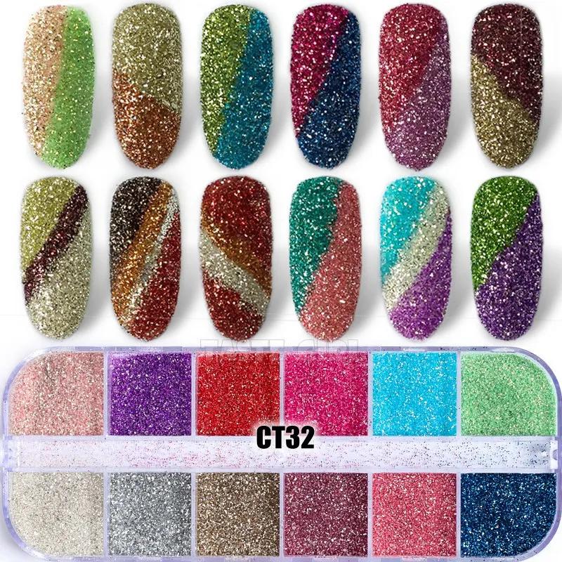 

1 JAR or 1 Box Holographic Sparkle Grainy Nail Glitter Nail Dip Powder Chrome Pigment Dust Nail Art Decoration Manicure Design