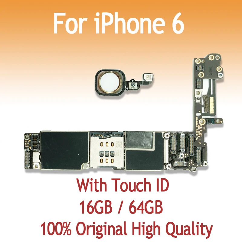 Оригинальная материнская плата для iPhone 6 16 ГБ 64 128 со сканером отпечатков пальцев