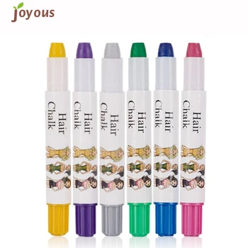 

Beauty Girl Hot Joyous Metal Coloring Crayons One-time Hair Dye Pen Hairdressing 6 Color Set Oct 27