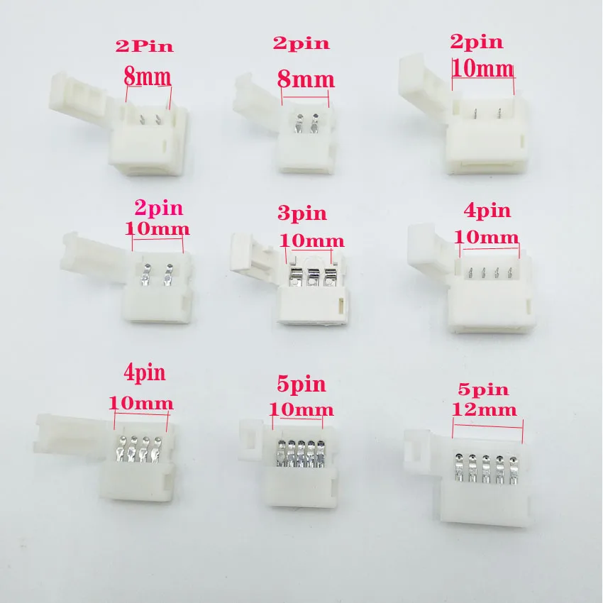 5 шт./лот светодиодный разъем 2-контактный 3-контактный 4-контактный пайки для 8 мм 10 мм 5050 3528 ws2811 ws2812b 5630 5730 smd Светодиодные ленты