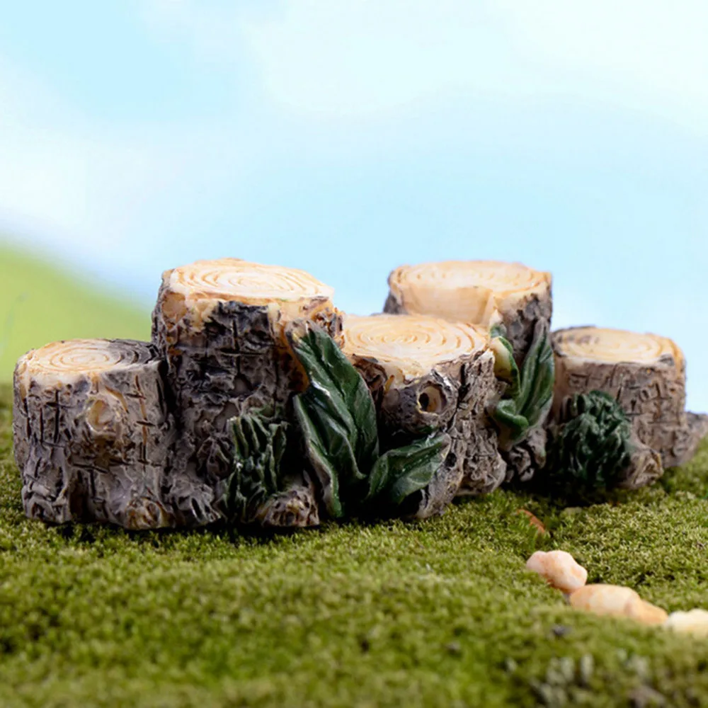 

1PC DIY Doll House/ Terrarium/ Succulents/ Micro Landscape Decoration Fairy Garden Miniatures Mini Tree Stump Bridge Model Resin