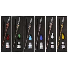 Vintage Handmade Art Elegant Crystal Glass Dip Pen Sign Ink Pens Gift Glass Dip Pen max485cpa max485epa dip