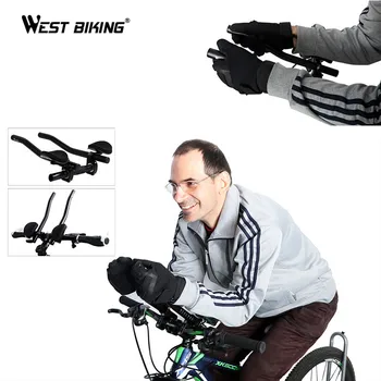 

WEST BIKING Cycling T Handlebar Road Mountain Bike Bicycle Race MTB Aluminum Alloy Extended Part Triathlon Rest Handlebar 2PCS