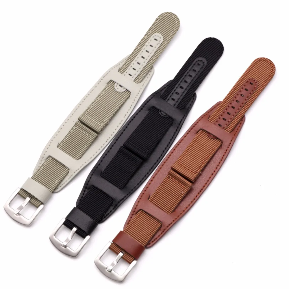 

BUMVOR Nylon Watch Band Watchband Leather Strap 18mm 20mm 22mm 24mm Watch Accessories Stainless Steel Men Woman High Quality