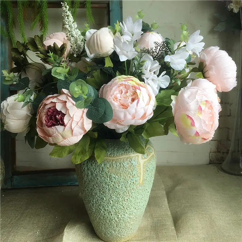 wholesale Simulation peony bunch Artificial flowers for white peonies fake flower bachelorette party bridal shower favours 11 2019-05-10 155839