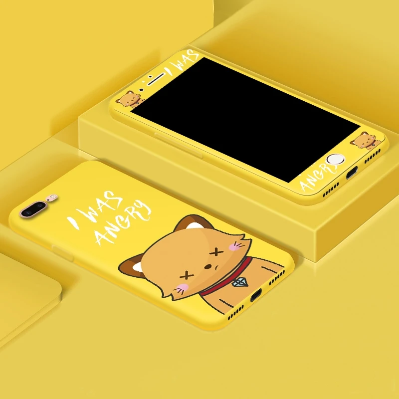 

Screen Protector case for iPhone 11 Xs Max Xr Xs X 8 7 6S front Toughened glass membrane and All-inclusive frosted soft shell